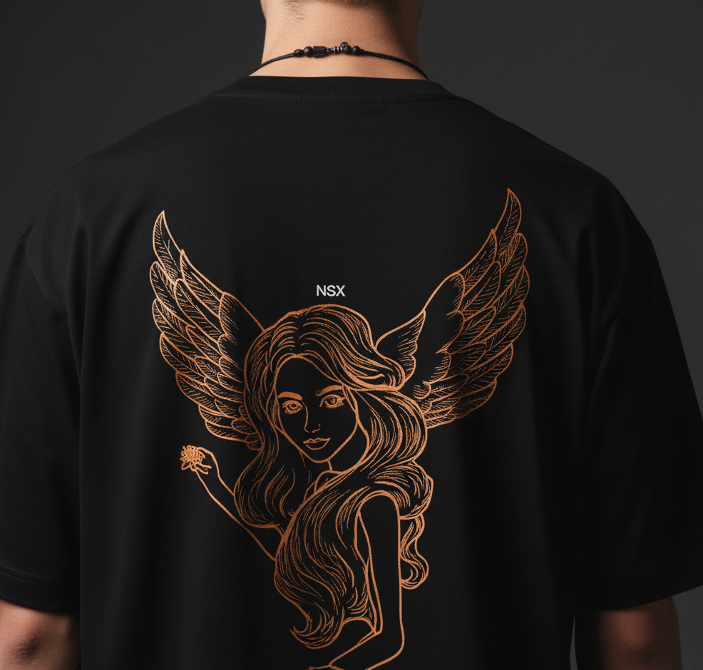 angel wing graphic oversized classic t shirt black angel wing graphic oversized classic t shirt black
