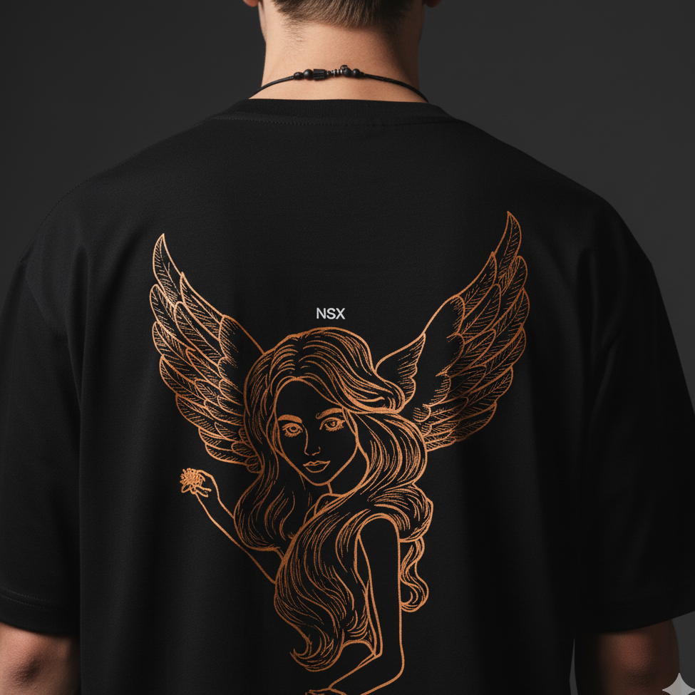 angel wing graphic oversized classic t shirt black angel wing graphic oversized classic t shirt black