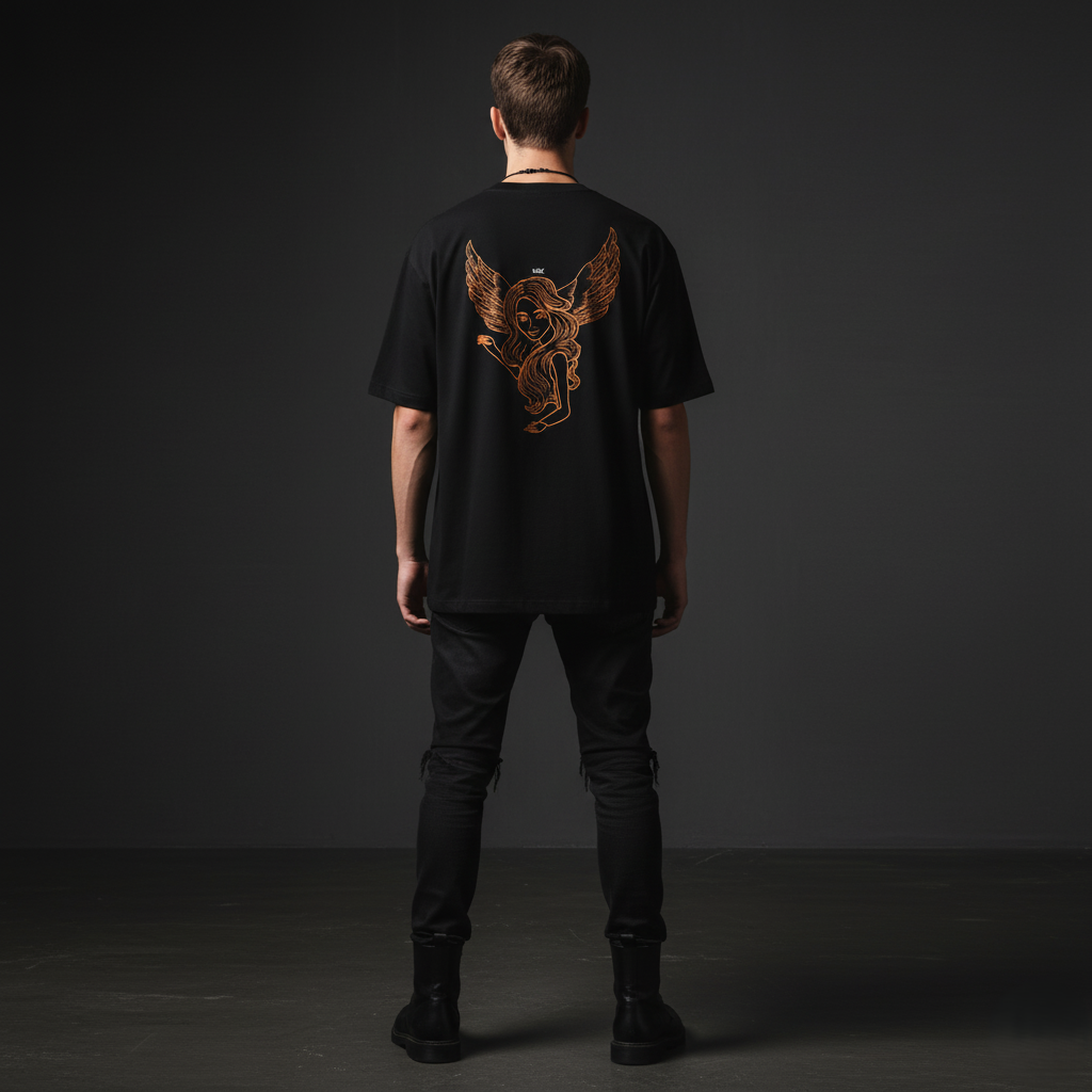 angel wing graphic oversized classic t shirt black angel wing graphic oversized classic t shirt black