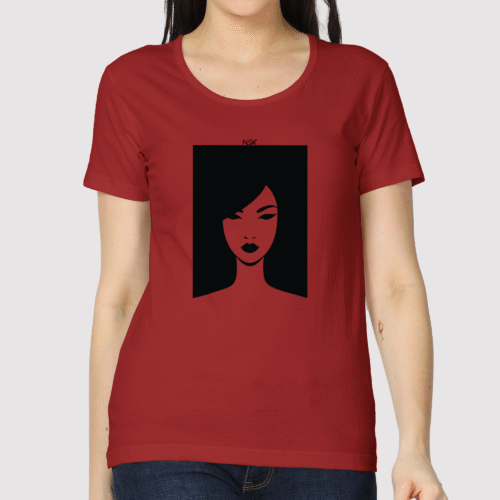 Home framed girl women's classic fit t shirt red