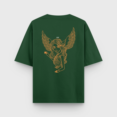 angel wing graphic oversized classic t shirt grey melange (copy)