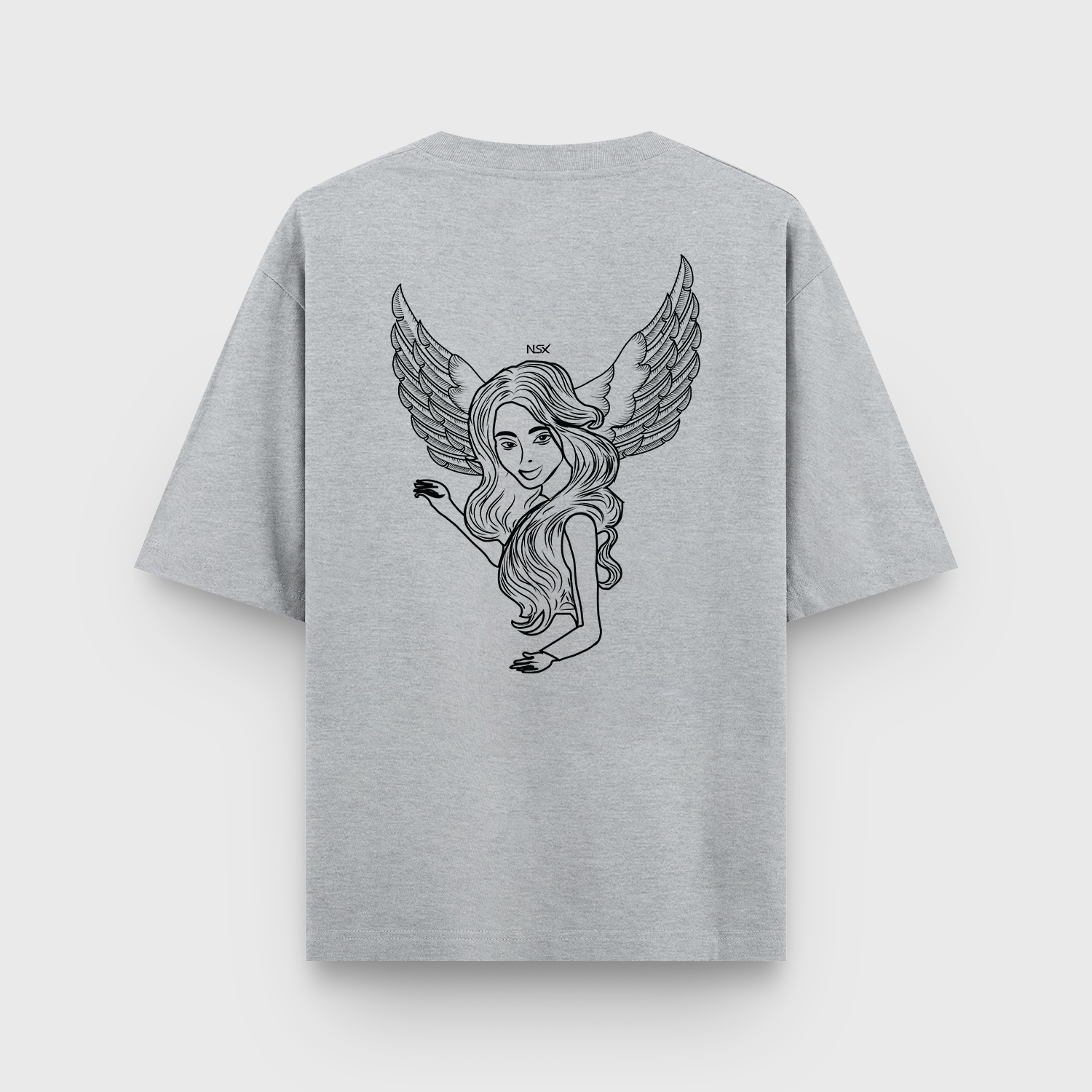 angel wing graphic oversized classic t shirt grey melange (copy) angel wing graphic oversized classic t shirt grey melange (copy)