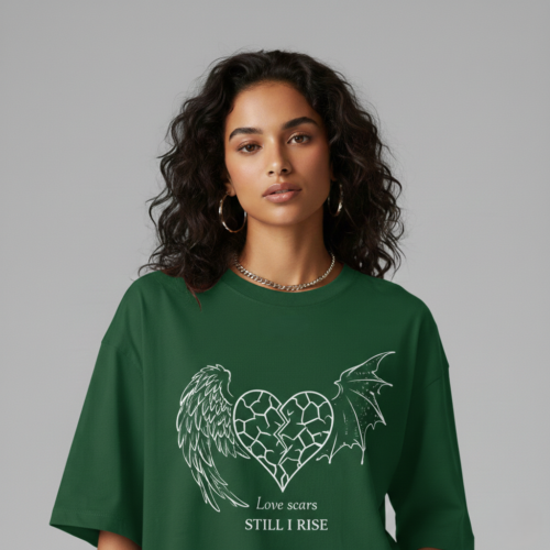 "still i rise" graphic oversized classic t shirt black