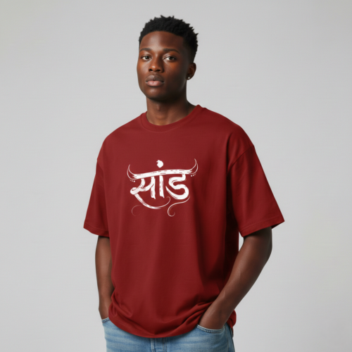 sacred bull graphic oversized classic t shirt red