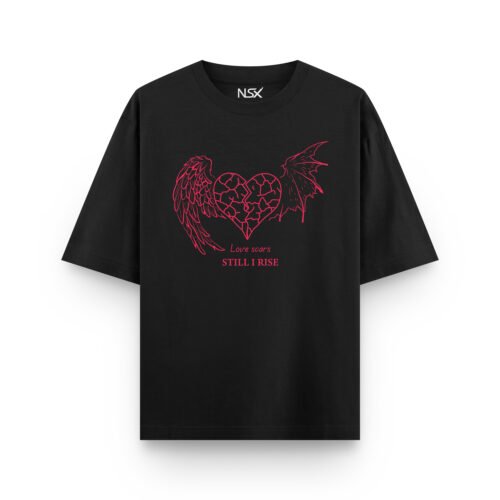 "still i rise" graphic oversized classic t shirt black